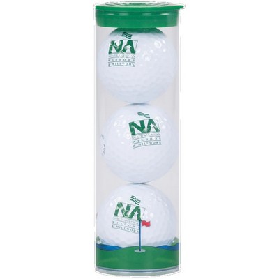 3 Ball Clear Tube with Titleist Golf Balls