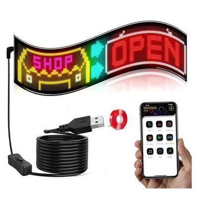 FlexGlowSign 15''x 4'' Programmable Flexible LED Sign with Wireless App Control