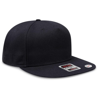 OTTO Wool Blend Twill Square Flat Visor "OTTO SNAP" 5 Panel Pro Style Snapback Hat