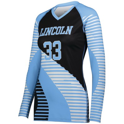 High Five Girls' FreeStyle™ Sublimated Long Sleeve Stretch Volleyball Jersey